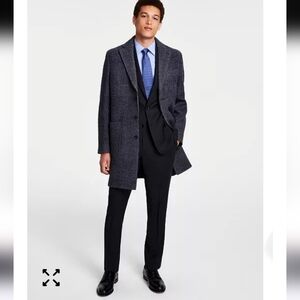 $495 B by Brooks Brothers Men's Plaid Wool Double-Face Overcoat Jacket Size 44L